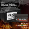 Cargar la imagen en la vista de la galería, ROLOWAY SAFE steel small money safe box with fireproof cash bag bundle3