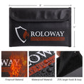 Cargar la imagen en la vista de la galería, ROLOWAY SAFE small black and silver fireproof money bag 5x8 inches1