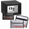 Cargar la imagen en la vista de la galería, ROLOWAY SAFE steel small money safe box with fireproof money bag for cash and additional fireproof money bags, 2-pack silver2
