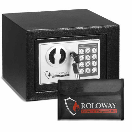 ROLOWAY SAFE steel small money safe box for home with fireproof money bag3