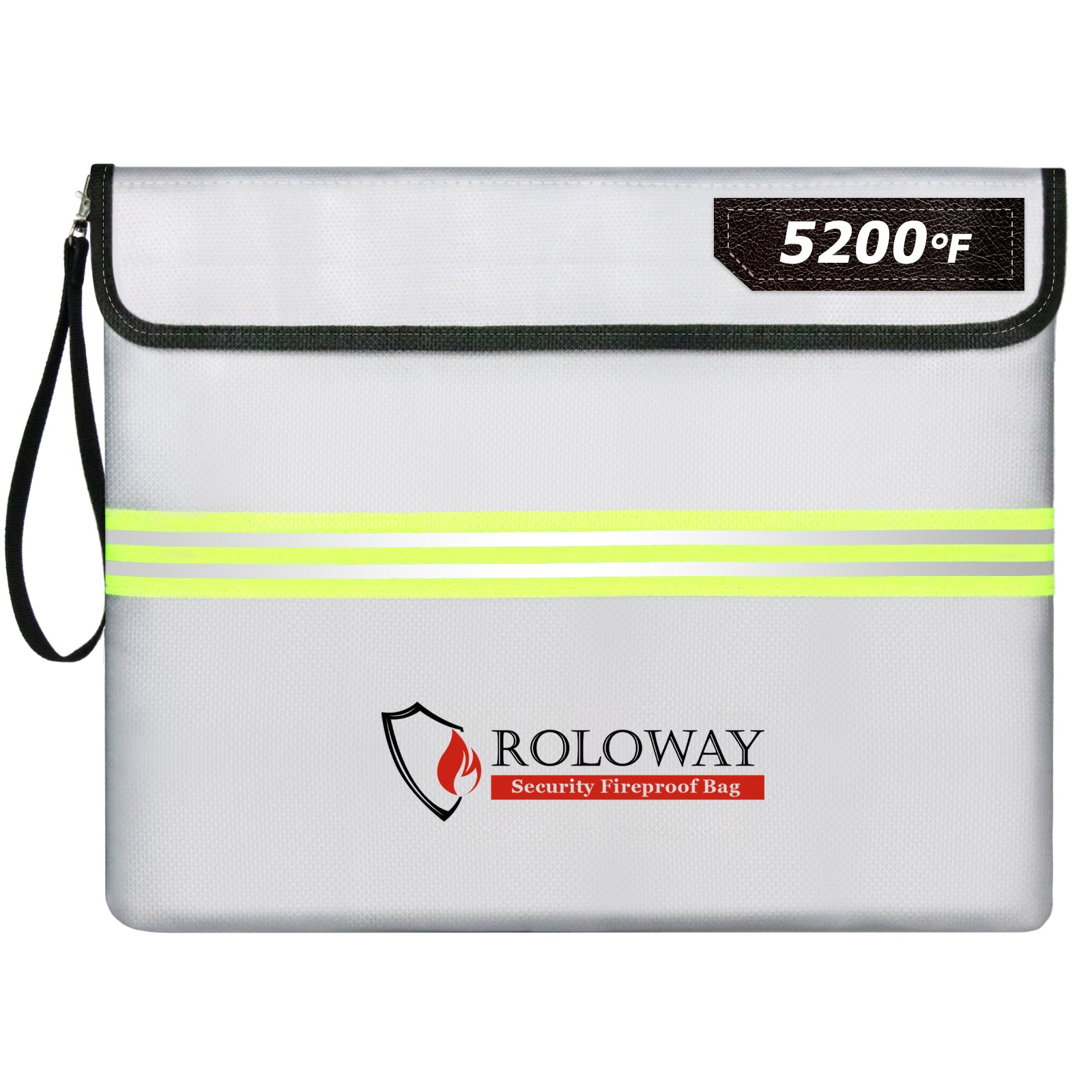 ROLOWAY Fireproof Document Bag (14 x 11 inch) with 5200°F Upgraded Aluminum Foil Layer(Sliver)