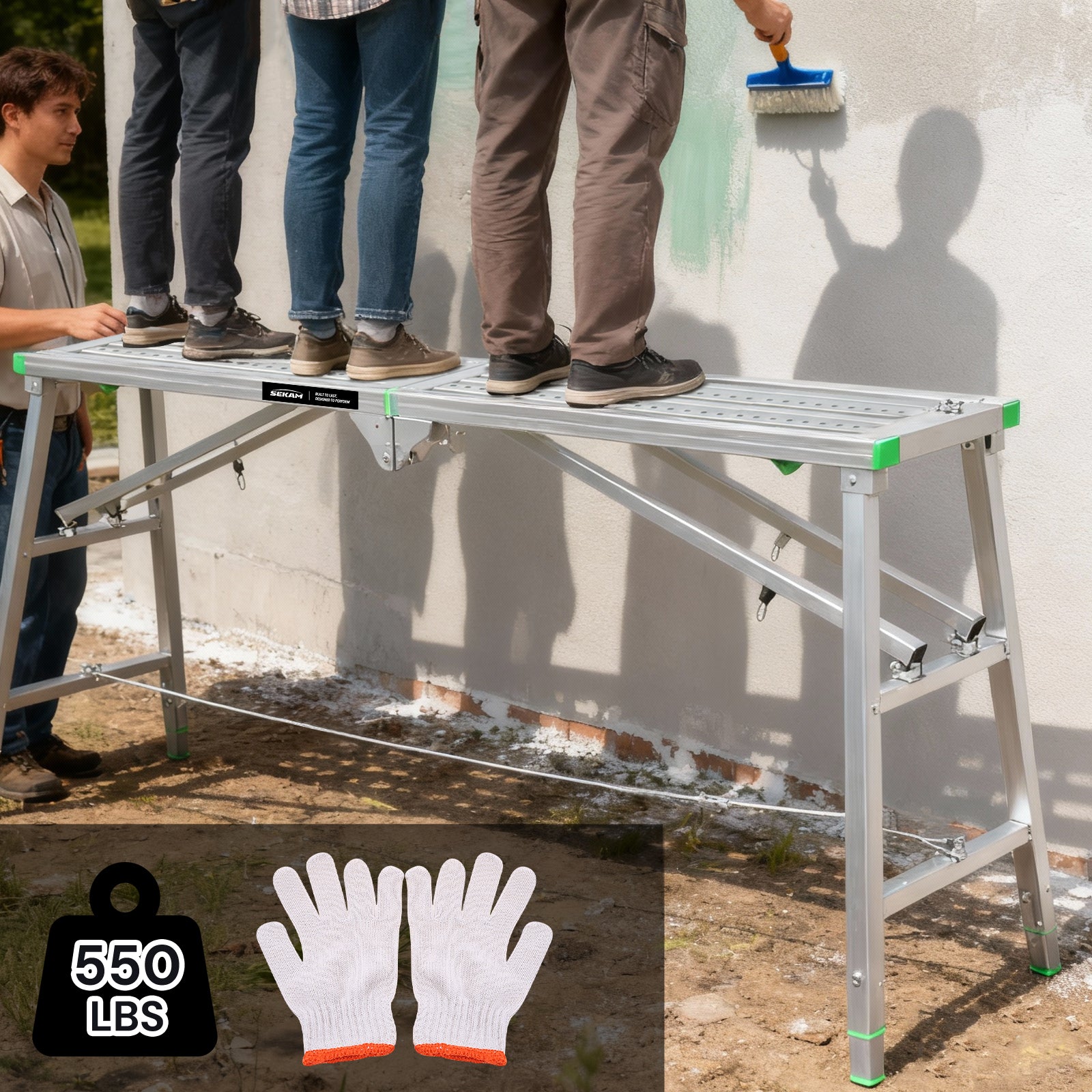 Portable steel ladder | Silver | Sekamtools