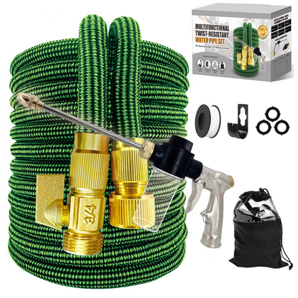 Expandable Garden Hose | 10-Mode High-Pressure Nozzle | Green