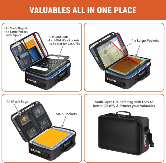 Fireproof bag 5200°F AL | Multilayer | Black | XL