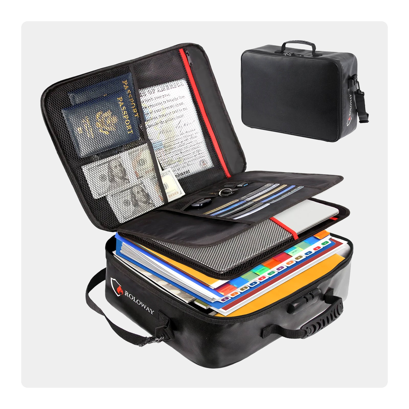 Fireproof bag | Multilayer | Black | XL – Rolowaysafe