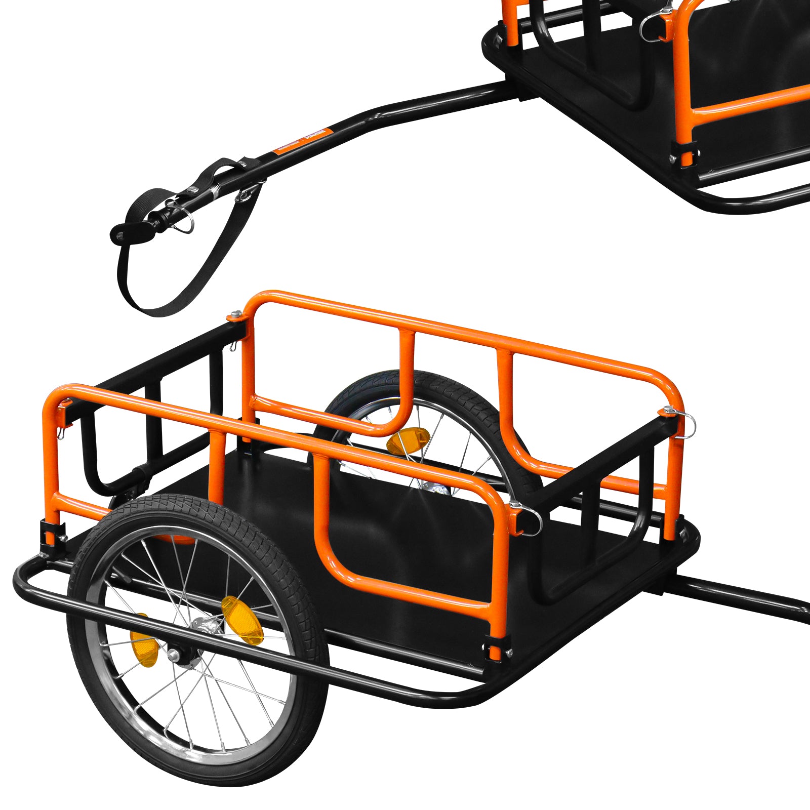 Foldable bicycle cargo trailer | Black & Orange | Sekamtools