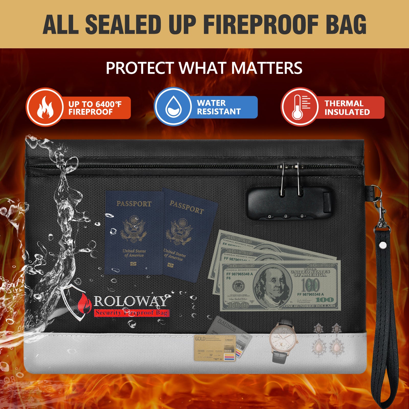Newly ALL SEALED UP Fireproof Clutch 6400℉ AL | Black | M