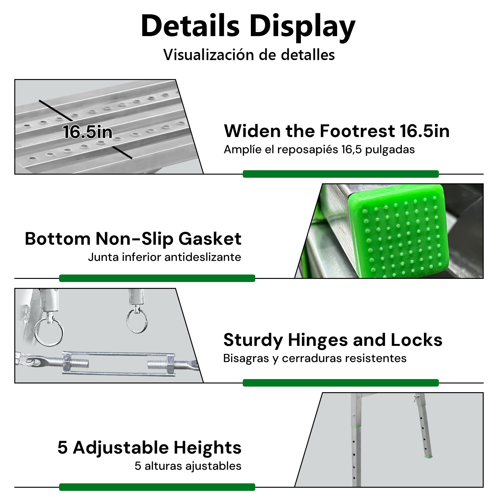 Portable steel ladder | Silver | Sekamtools