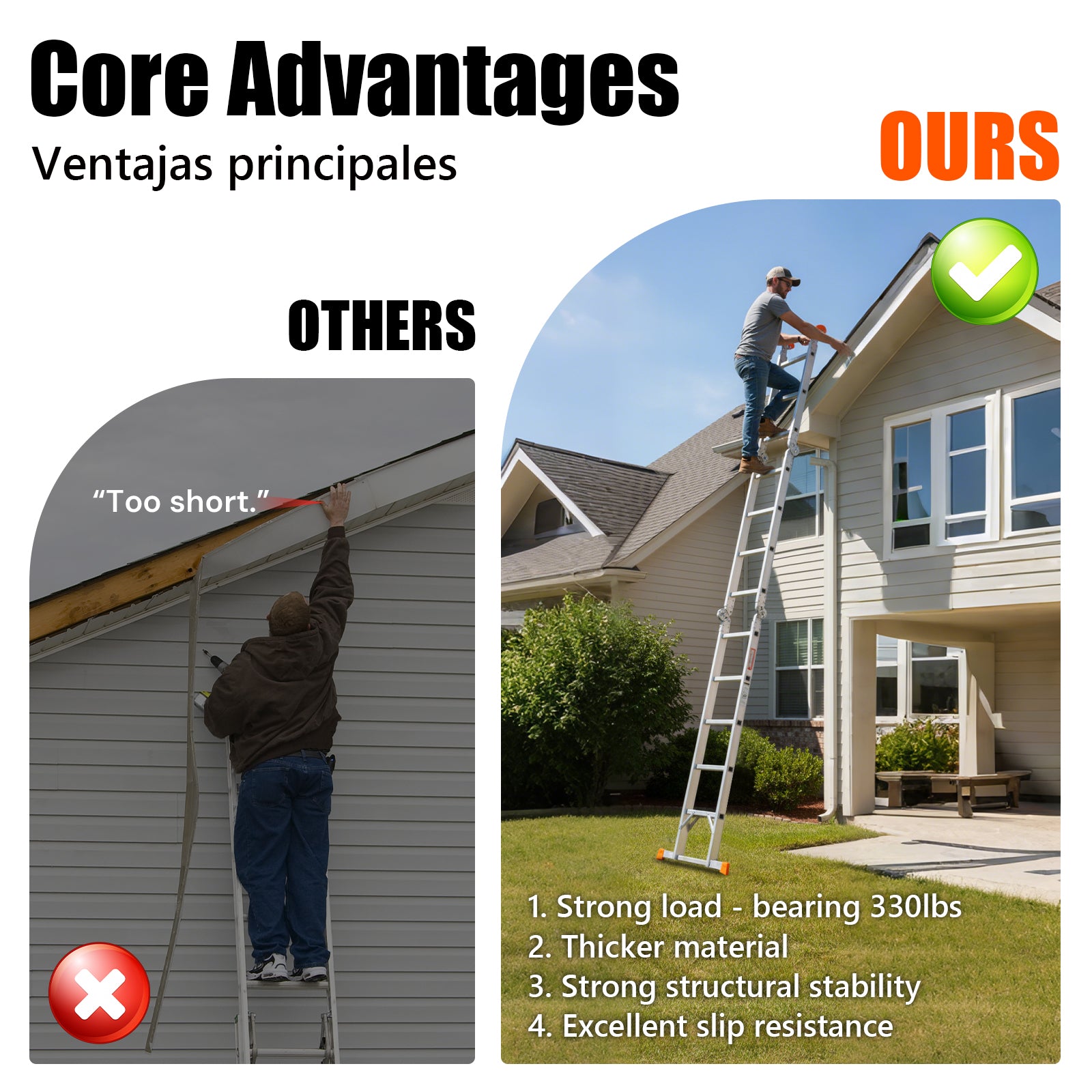 S-7-in-1 Aluminum Folding Ladder | Silver | Sekamtools