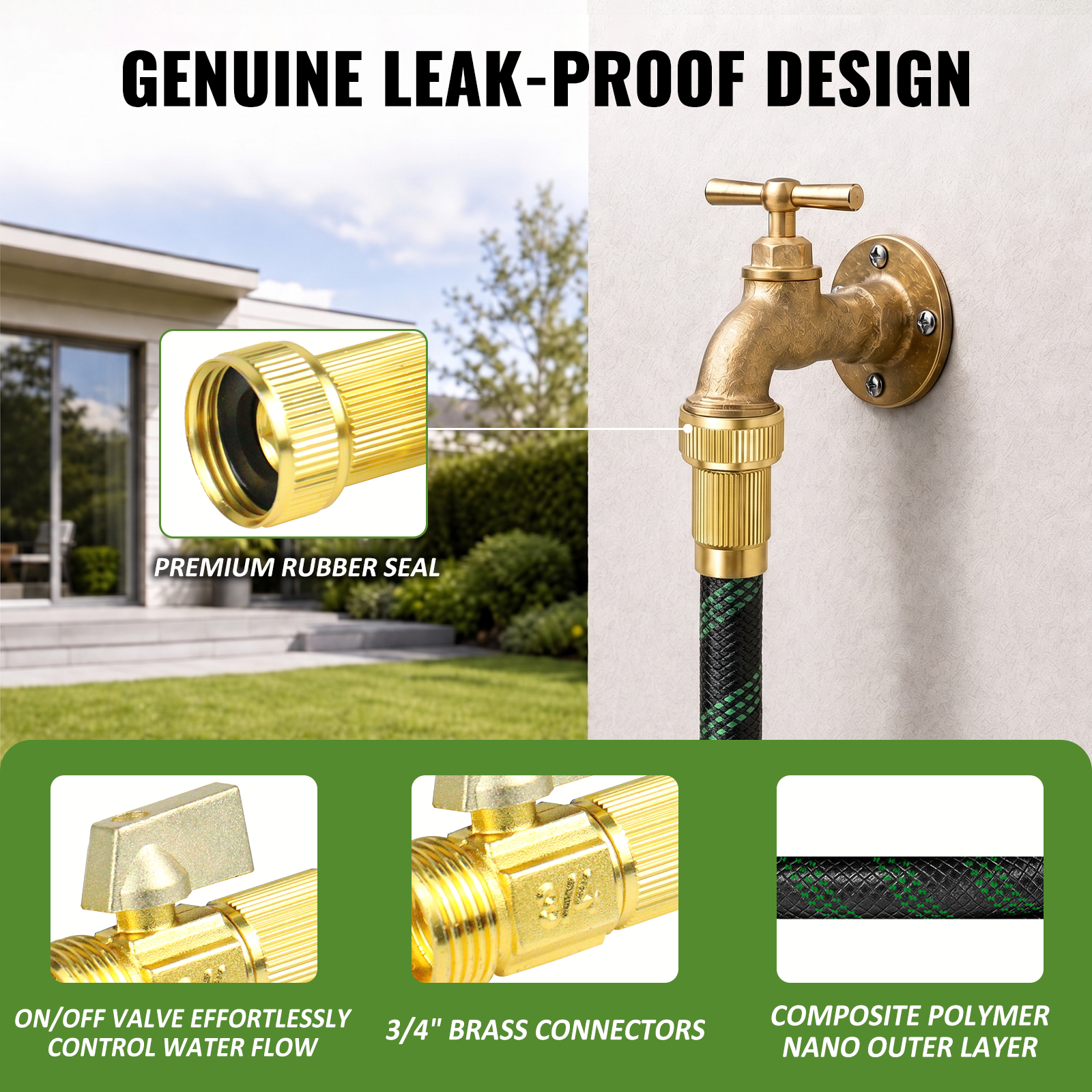 Expandable Garden Hose | 10-Mode High-Pressure Nozzle | 3-Color