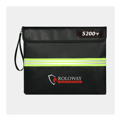 Fireproof document bag with Aluminum Foil Layer | 5200℉ Black Safe Storage | Roloway