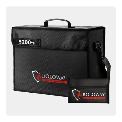 Large Glass Fiber Fireproof bag | 5200℉ Black Fireproof Bag | Roloway