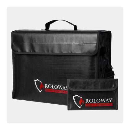 Bolsa Ignífuga ROLOWAY JUMBO Negro (17 x 12 x 5.8 pulgadas) 