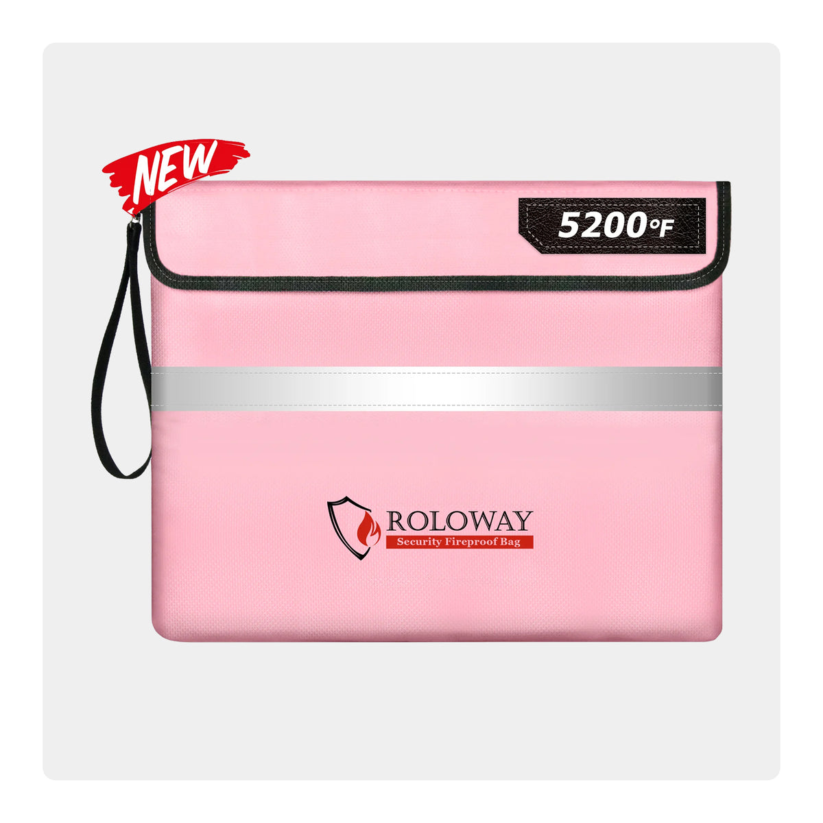 Bolsa para documentos ignífuga ROLOWAY (14 x 11 pulgadas) con capa de papel de aluminio mejorada a 4200 °F (negro) 