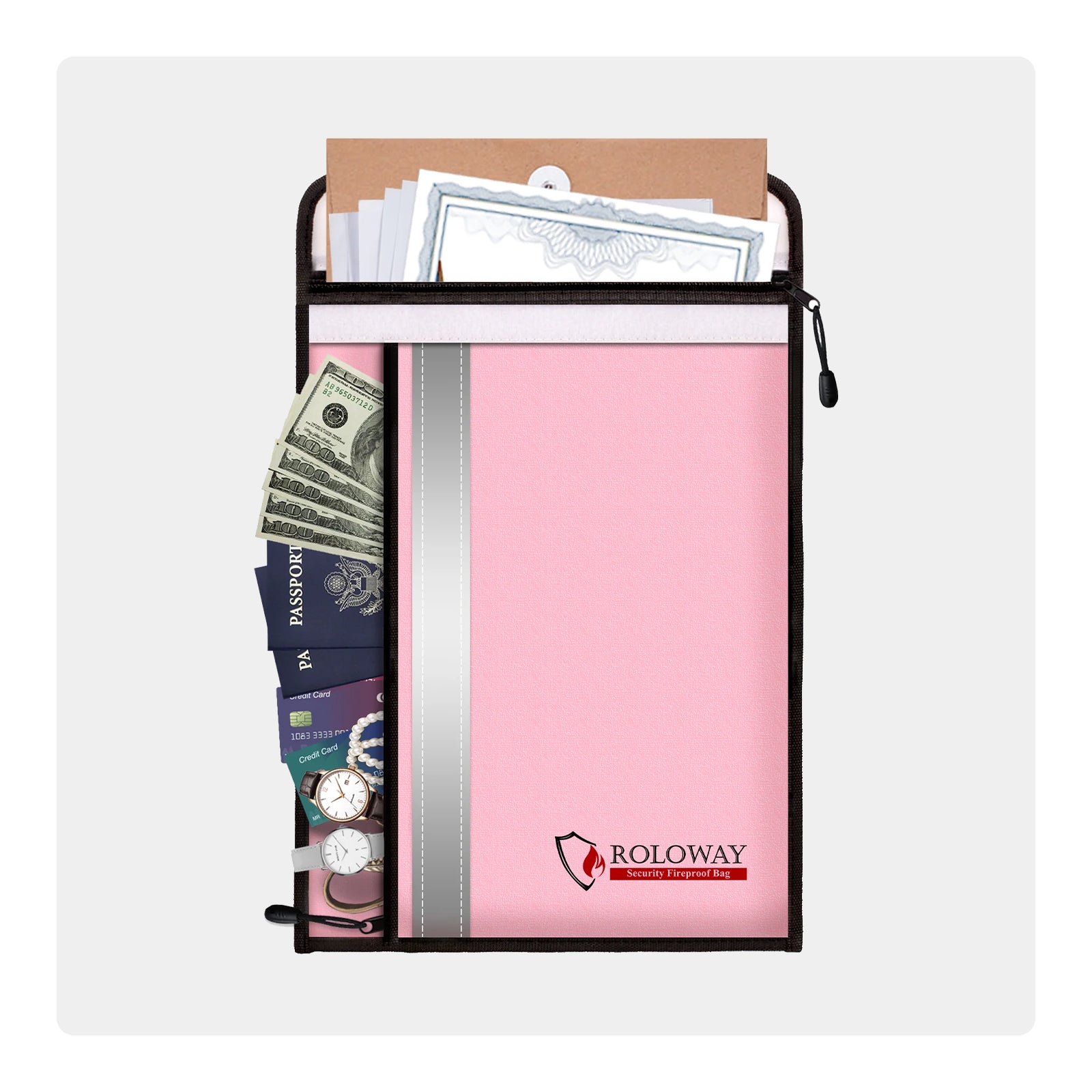 Fireproof bag | Pink | Rectangle L – Rolowaysafe