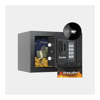 Safe Box | 0.23 Cubic Feet with Black Keypad  | Voncabay