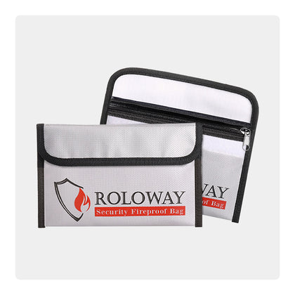 Fireproof money pouch |  2-pack 5x8 inch Silver Bags | Roloway