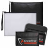 Bundle-ROLOWAY SAFE Bolsas para documentos ignífugas, paquete de 2 (13,4 x 9,8 pulgadas) y bolsas para dinero ignífugas (paquete de 2 negras)