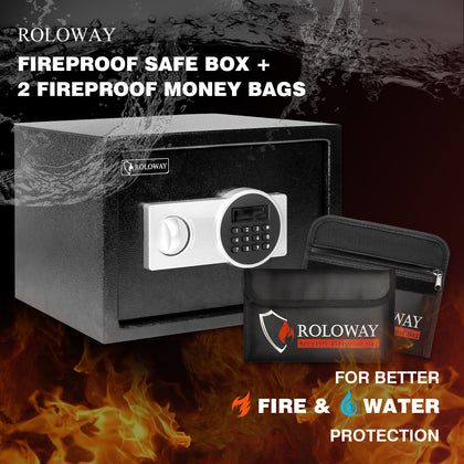 ROLOWAY SAFE large money safe box for home with fireproof money bags6